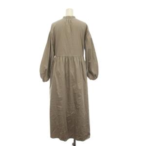 BALLSEY 23AW ハイカウントサテン パフスリーブワンピース ロング 長袖 36 グレー 11063406235