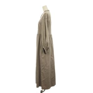 BALLSEY 23AW ハイカウントサテン パフスリーブワンピース ロング 長袖 36 グレー 11063406235