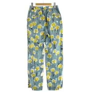 TOMORROWLAND collection パンツ スラックス  麻 リネン 34 青 ブルー 花柄 /GP