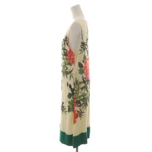 VIVIENNE TAM ノースリーブワンピース ひざ丈 2 ベージュ 花柄 015-142468 /RR