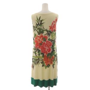 VIVIENNE TAM ノースリーブワンピース ひざ丈 2 ベージュ 花柄 015-142468 /RR