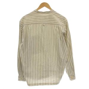 MHL. バンドカラーシャツ ストライプ柄 長袖 M アイボリー 596-9250510 /G