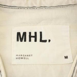 MHL. バンドカラーシャツ ストライプ柄 長袖 M アイボリー 596-9250510 /G