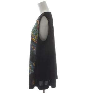 TOKUKO 1er VOL トクコ プルミエヴォル カットソー ノースリーブ 9 黒 ブラック カンガルー柄 1623912-99 /RR