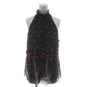 シャツ ブラウス ノースリーブ 1 黒 ブラック ドット柄 花柄 総柄 015-111338 /RR