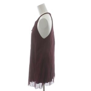 VIVIENNE TAM シャツ ブラウス ノースリーブ 絹 シルク 1 ボルドー 015-211826 /RR