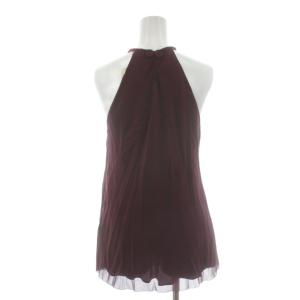 VIVIENNE TAM シャツ ブラウス ノースリーブ 絹 シルク 1 ボルドー 015-211826 /RR