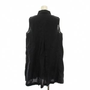 BURBERRY LONDON ワンピース チュニック ノースリーブ ミニ リネン 44 紺 ネイビー FMB17-326-28 /YM