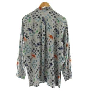 COMME des GARCONS SHIRT シャツ 長袖 ジップアップ 切替 ロゴ M グレー 水色 ライトブルー /AN41
