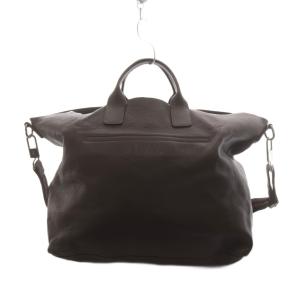 GIORGIO ARMANI トートバッグ ハンドバッグ ショルダーバッグ 2way レザー 茶 ブラウン /AN3