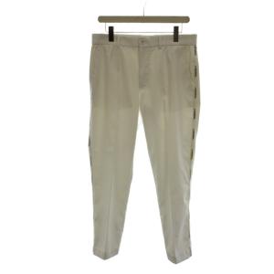 パンツ スラックス 31/34 白 ホワイト 長ズボン サイドラインロゴプリント /LP