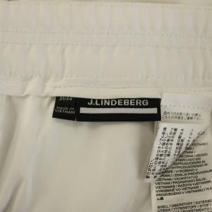 J.LINDEBERG パンツ スラックス 31/34 白 ホワイト 長ズボン サイドラインロゴプリント /LP