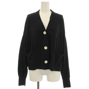 25SS ドライコットンVネックカーディガン ニット カーディガン F 黒 ブラック 25080809003980