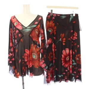 セットアップ シフォン 花柄 1