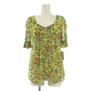 VIVIENNE TAM セットアップ 上下 ブラウス シャツ 半袖 フレアスカート ひざ丈 花柄 1 2 黄 /BM