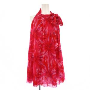 VIVIENNE TAM セットアップ 上下 ブラウス シャツ ノースリーブ フレアスカート 花柄 2 1 ピンク /BM