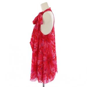 VIVIENNE TAM セットアップ 上下 ブラウス シャツ ノースリーブ フレアスカート 花柄 2 1 ピンク /BM