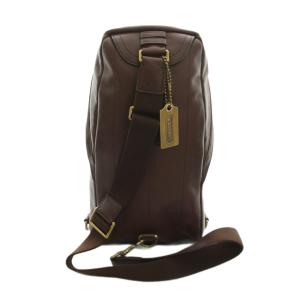 COACH 70796 ブリーカー レザー スリングバック ボディバッグ 黒 茶 /YM