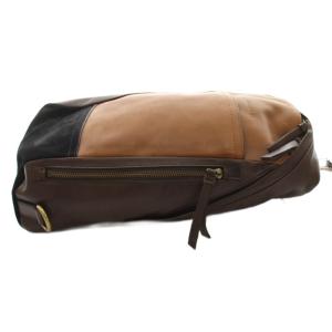 COACH 70796 ブリーカー レザー スリングバック ボディバッグ 黒 茶 /YM