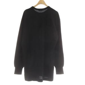 COMME des GARCONS HOMME Tシャツ ウール 黒 ブラック 無地 ラウンドネック 長袖 ht-050290 /AU