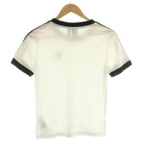 adidas Tシャツ JM 白 ホワイト 半袖 3本ライン ロゴ刺繍 /DU