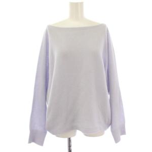 24AW ファインウールドルマンプルオーバー ニット セーター 長袖 ボートネック 紫 パープル 24080240840030