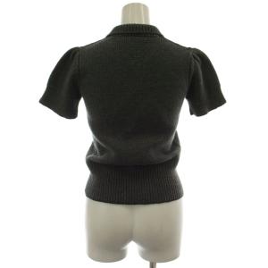 RALPH LAUREN ニット セーター M グレー 半袖 胸ポケット ポロ襟 SSRLHA2019 /GG