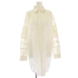 タグ付き Craft lace シャツ ブラウス レース切替 ロング 長袖 白 ホワイト 22050922201010