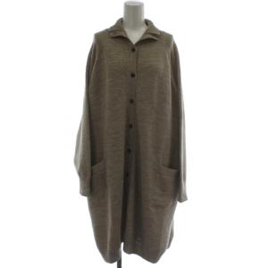 25AW ハイネックワイドカーディガン ウール ベージュ 長袖 ワイド /GG