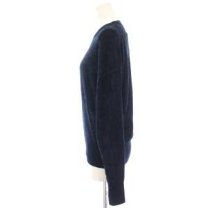 JOURNAL STANDARD L'ESSAGE 25AW タグ付き ベロアニットプルオーバー カットソー 薄手 長袖 紺 ネイビー 25080370001030