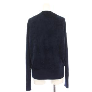 JOURNAL STANDARD L'ESSAGE 25AW タグ付き ベロアニットプルオーバー カットソー 薄手 長袖 紺 ネイビー 25080370001030