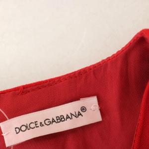 DOLCE&GABBANA ワンピース 半袖 ラインストーン ひざ丈 144-156cm 赤 レッド L51D14 /G