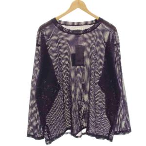 タグ付き Crew Neck Shirt Knit Mesh カットソー Tシャツ メッシュ シアー 長袖