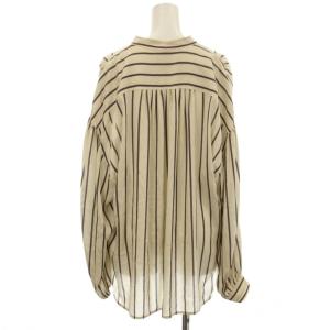 ISABEL MARANT バンドカラーシャツ ストライプ プルオーバー ブラウス 長袖 34 アイボリー /G