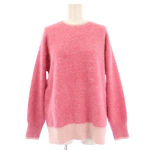 24AW タグ付き フォックスカシミヤ クルーネック ニット セーター 長袖 ピンク 1513-104-4776