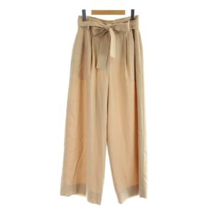 23AW ライトカルゼ ベルテッドパンツ 34 ベージュ ワイドシルエット フルレングス 11-04-34-04002