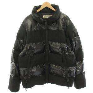 ダウンジャケット ジップアップ ナイロン切替 L 黒 ブラック 2181A186 /HN