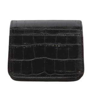 キャッシュ 財布 二つ折り クロコ型押し ブラック 594216（2026/04/14