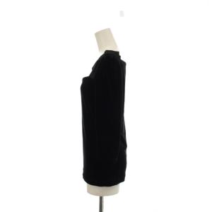 VELOUR NOIR by FOXEY NEW YORK ニット セーター 38 黒 ブラック 七分袖 スクエアネック リボン装飾 29778 /KG
