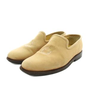 × ナノユニバース NANO UNIVERSE スリッポン モカシン シューズ レザー 7 ベージュ /AN17