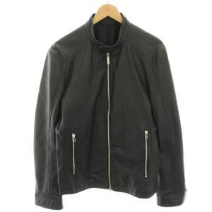 パンチングレザー シングルライダース レザージャケット 裏地メッシュ L 黒 ブラック 07-31LT01