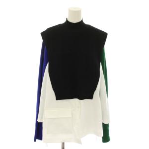 24SS Pocket shirt docking knit ブラウス