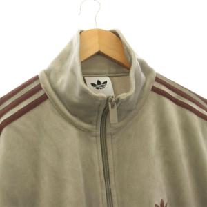 adidas Originals ベロアトラックジャケット 3ラインM カーキ KD9377