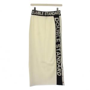 21SS ニット タイトスカート ロング ロゴ 38 白 黒 /BM