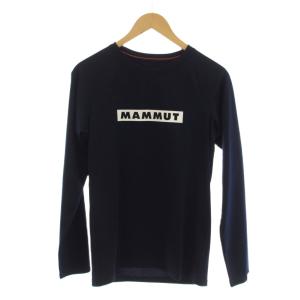 Tシャツ カットソー L 紺 ネイビー 長袖 ロゴプリント ラウンドネック /LP