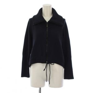 ジャケット ニット 上着 2 紺 ネイビー 長袖 ジップアップ /LP