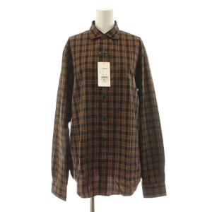 25AW PECK CHECKED SHIRT ペックチェックシャツ 長袖 F0 紺 ネイビー 黄 イエロー