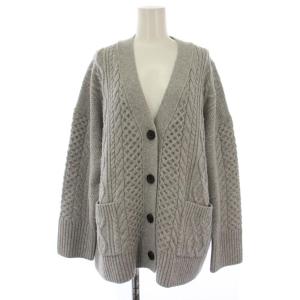 23AW ウールカシミヤ アランパターン カーディガン 長袖 38 グレー KRWOSW0550 /BM