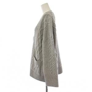 23区 23AW ウールカシミヤ アランパターン カーディガン 長袖 38 グレー KRWOSW0550 /BM