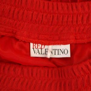 RED VALENTINO REDVALENTINO サイドライン メッシュ プリーツスカート ロング S 赤 /BM